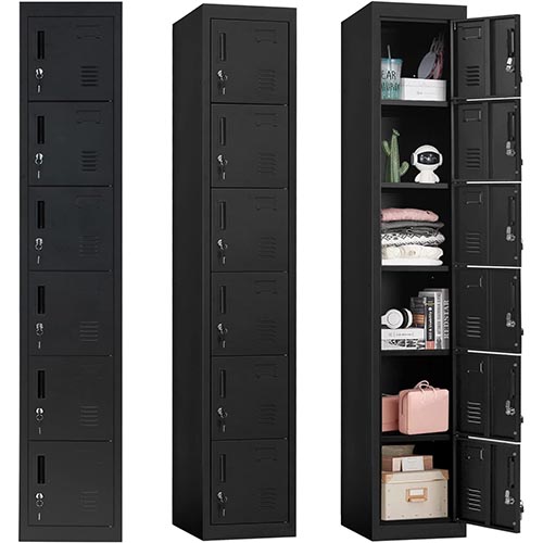 Atripark Metal Locker for Office Storage Locker Employees Locker for School Gym Lockers Corridor Locker 6 Tier 6 Door