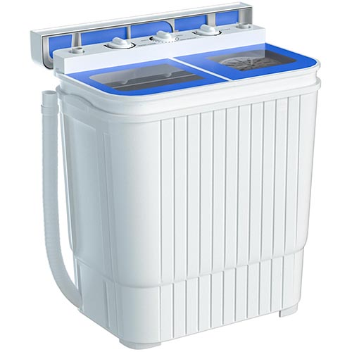 Atripark Portable Washing Machine, Atripark Compact 17.6lbs Twin Tub Mini Washer and Spin Dryer Combo, Timer Control with Soaking Function Ideal for Dorms, Apartments, RVs, Camping etc, Blue